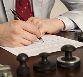 Lawyer Signing a Notary